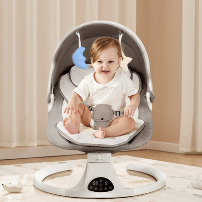 Electric Baby Swing with Remote & Bluetooth – Soothing Baby Rocker, 5 Speeds, 0–12 Months