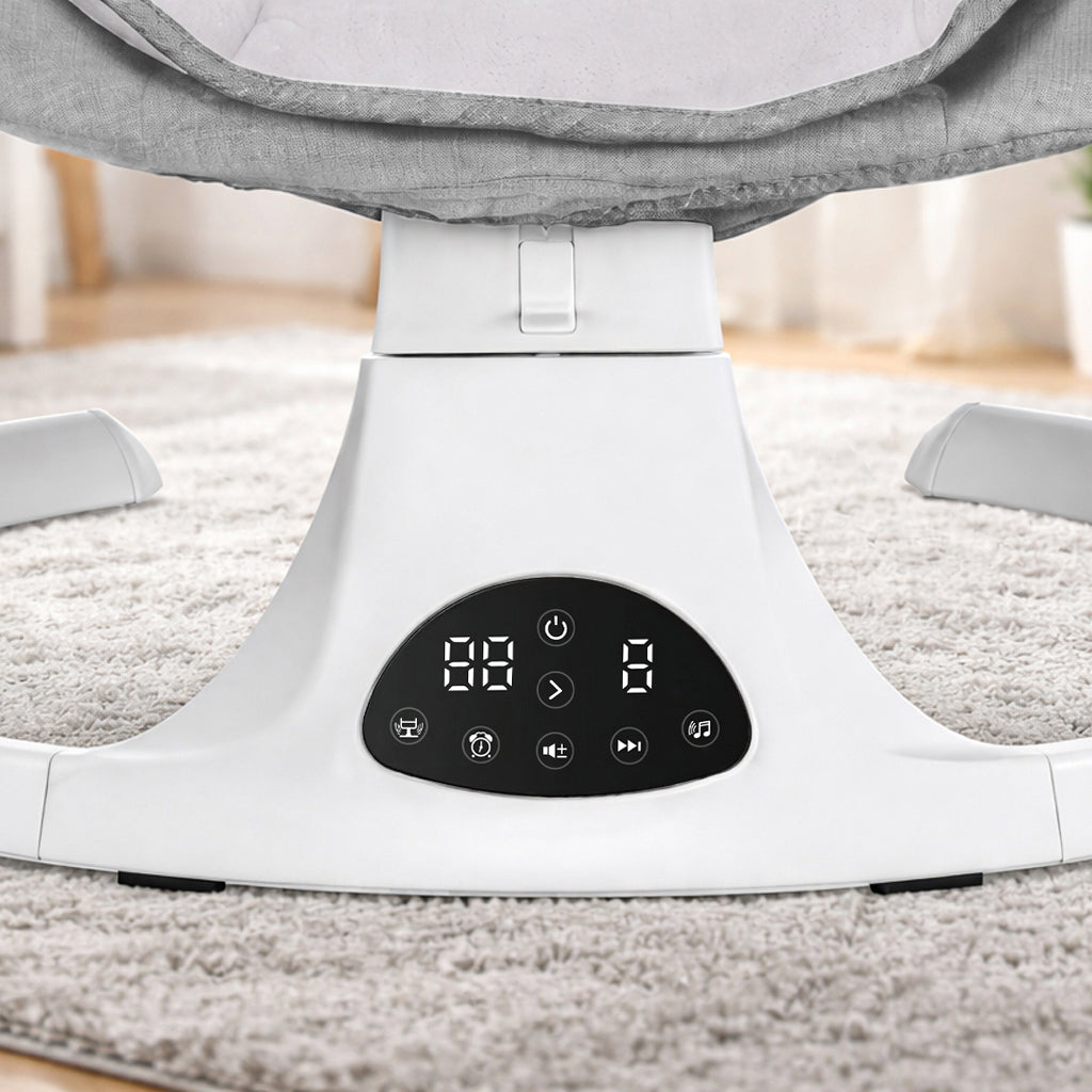 Electric Baby Swing with Remote & Bluetooth – Soothing Baby Rocker, 5 Speeds, 0–12 Months
