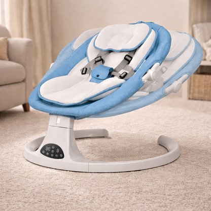 Electric Baby Swing with Remote & Bluetooth – Soothing Baby Rocker, 5 Speeds, 0–12 Months
