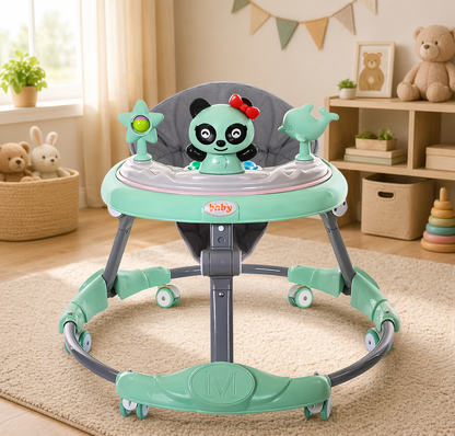 Baby Walker Foldable with Music Tray – Adjustable Height Activity Walker, 6 Months+
