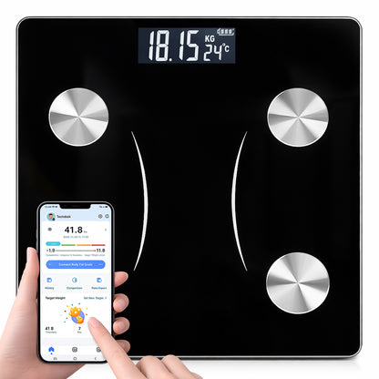 Smart Bathroom Scale Bluetooth – Body Fat, BMI & Weight Tracker, Holds 180kg