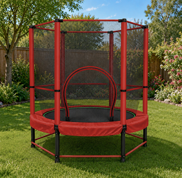 55" Kids Trampoline & Mini Rebounder with Safety Net – Indoor & Outdoor, Ages 1–11