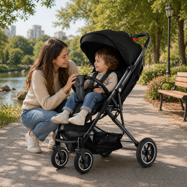 Kiduno Compact Baby Stroller – Foldable Travel Pushchair, With Music Tray.