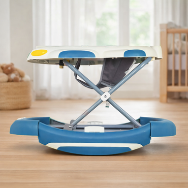 Baby Walker 4-in-1 with Wheels – Foldable Activity Walker & Rocker, Adjustable Height