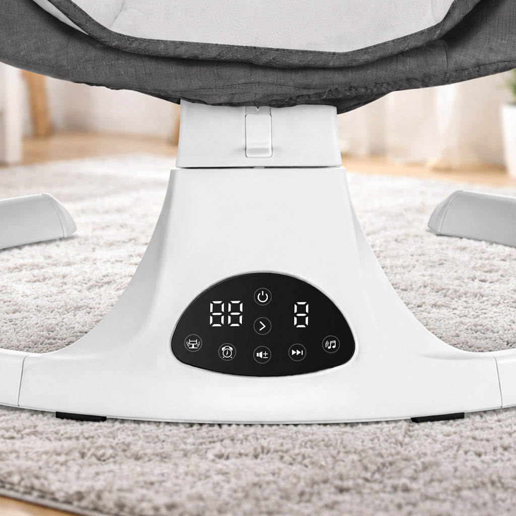 Electric Baby Swing with Remote & Bluetooth – Soothing Baby Rocker, 5 Speeds, 0–12 Months