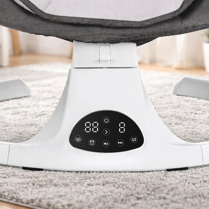 Electric Baby Swing with Remote & Bluetooth – Soothing Baby Rocker, 5 Speeds, 0–12 Months