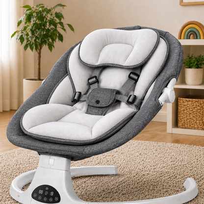 Electric Baby Swing with Remote & Bluetooth – Soothing Baby Rocker, 5 Speeds, 0–12 Months