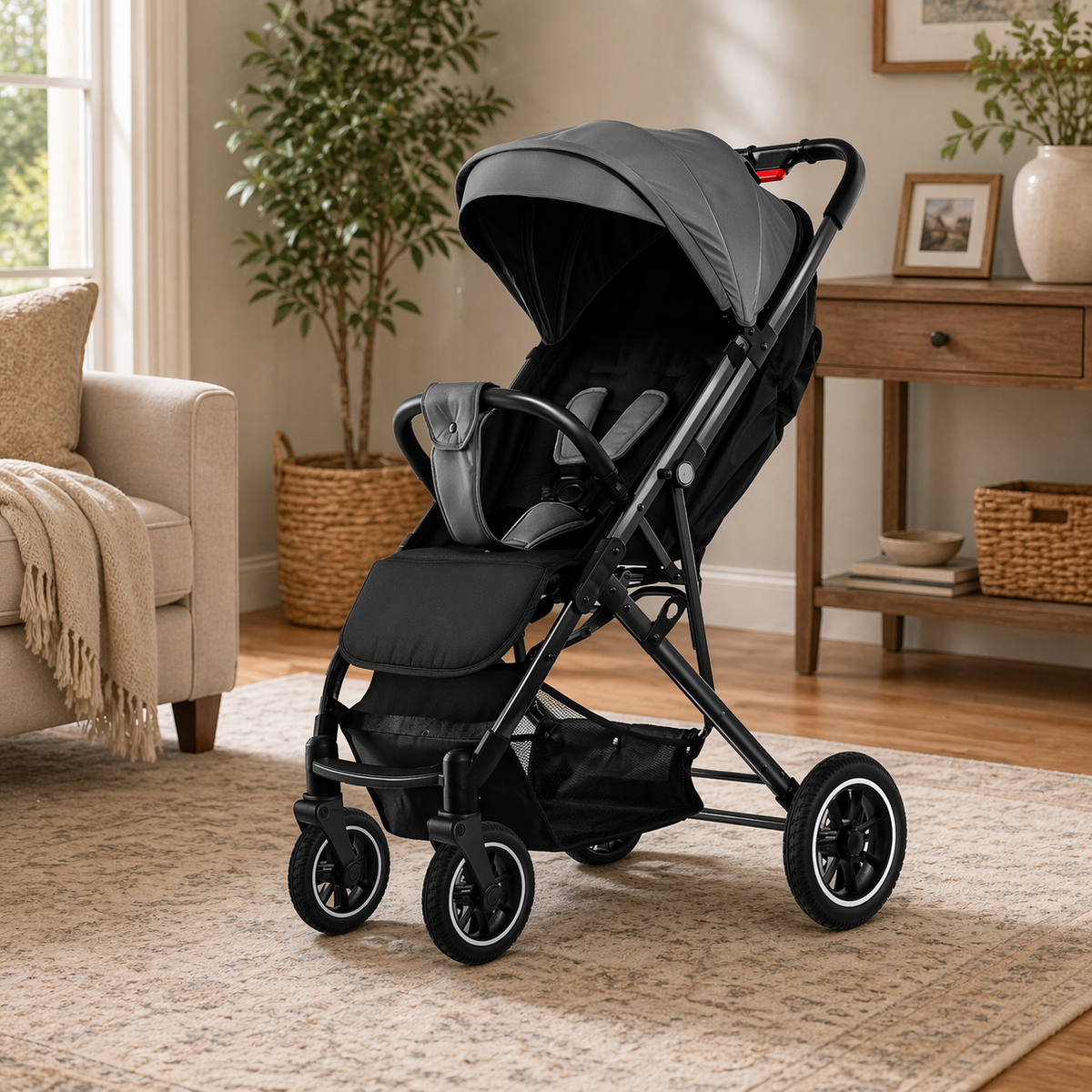 Kiduno Compact Baby Stroller – Foldable Travel Pushchair, With Music Tray.