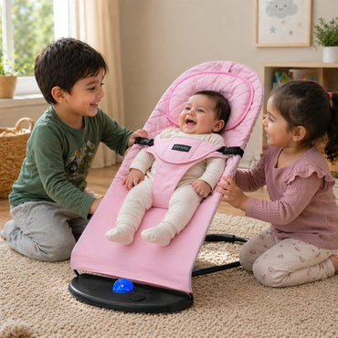 Newborn Baby Bouncer Chair & Foldable Rocker Seat – Soft, Reclining, 0–6 Months