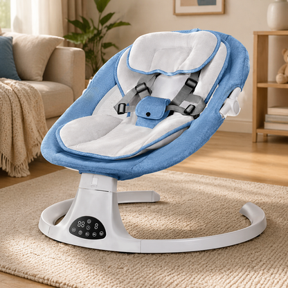 Electric Baby Swing with Remote & Bluetooth – Soothing Baby Rocker, 5 Speeds, 0–12 Months