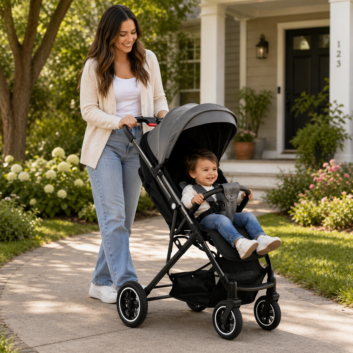 Kiduno Compact Baby Stroller – Foldable Travel Pushchair, With Music Tray.