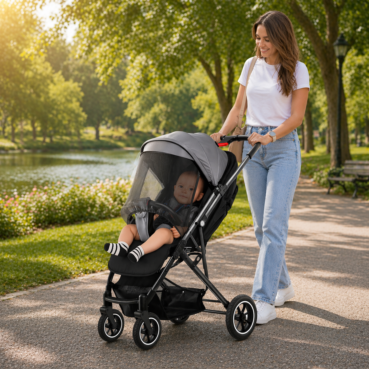 Kiduno Compact Baby Stroller – Foldable Travel Pushchair, With Music Tray.