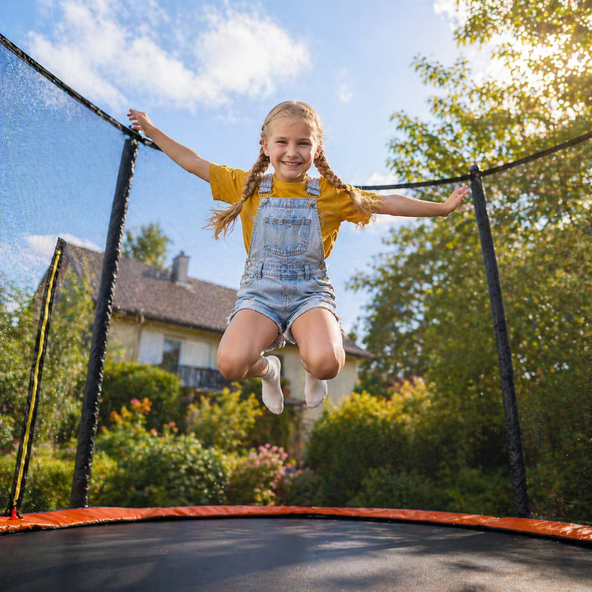 Kiduno 6ft Garden Trampoline for Kids and Adults  – Outdoor Trampoline with Safety Net