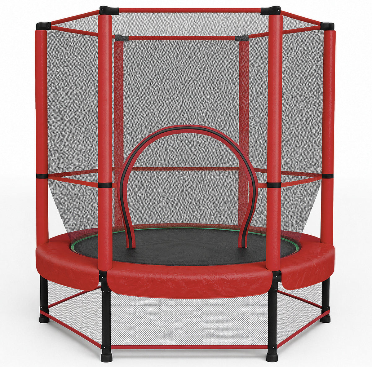 55" Kids Trampoline & Mini Rebounder with Safety Net – Indoor & Outdoor, Ages 1–11