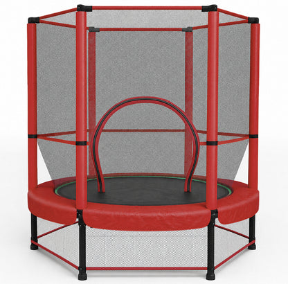 55" Kids Trampoline & Mini Rebounder with Safety Net – Indoor & Outdoor, Ages 1–11