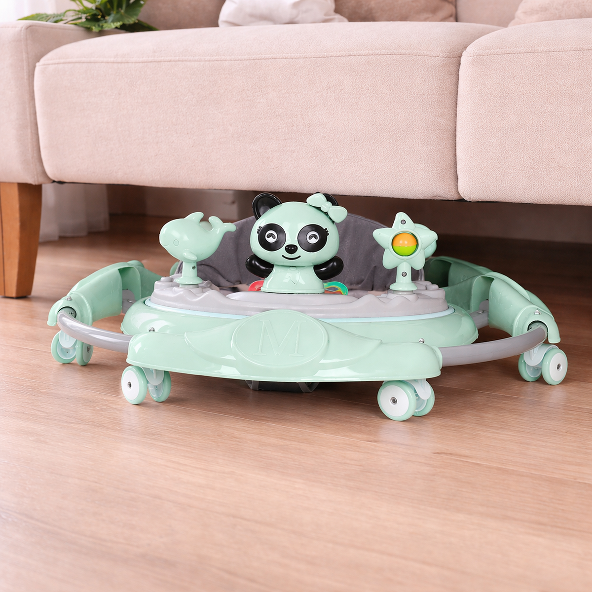 Baby Walker Foldable with Music Tray – Adjustable Height Activity Walker, 6 Months+
