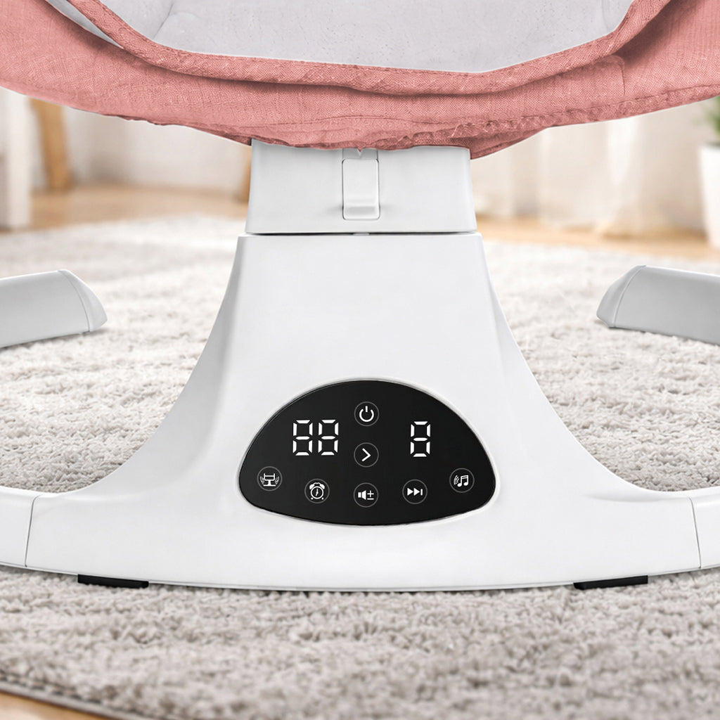 Electric Baby Swing with Remote & Bluetooth – Soothing Baby Rocker, 5 Speeds, 0–12 Months