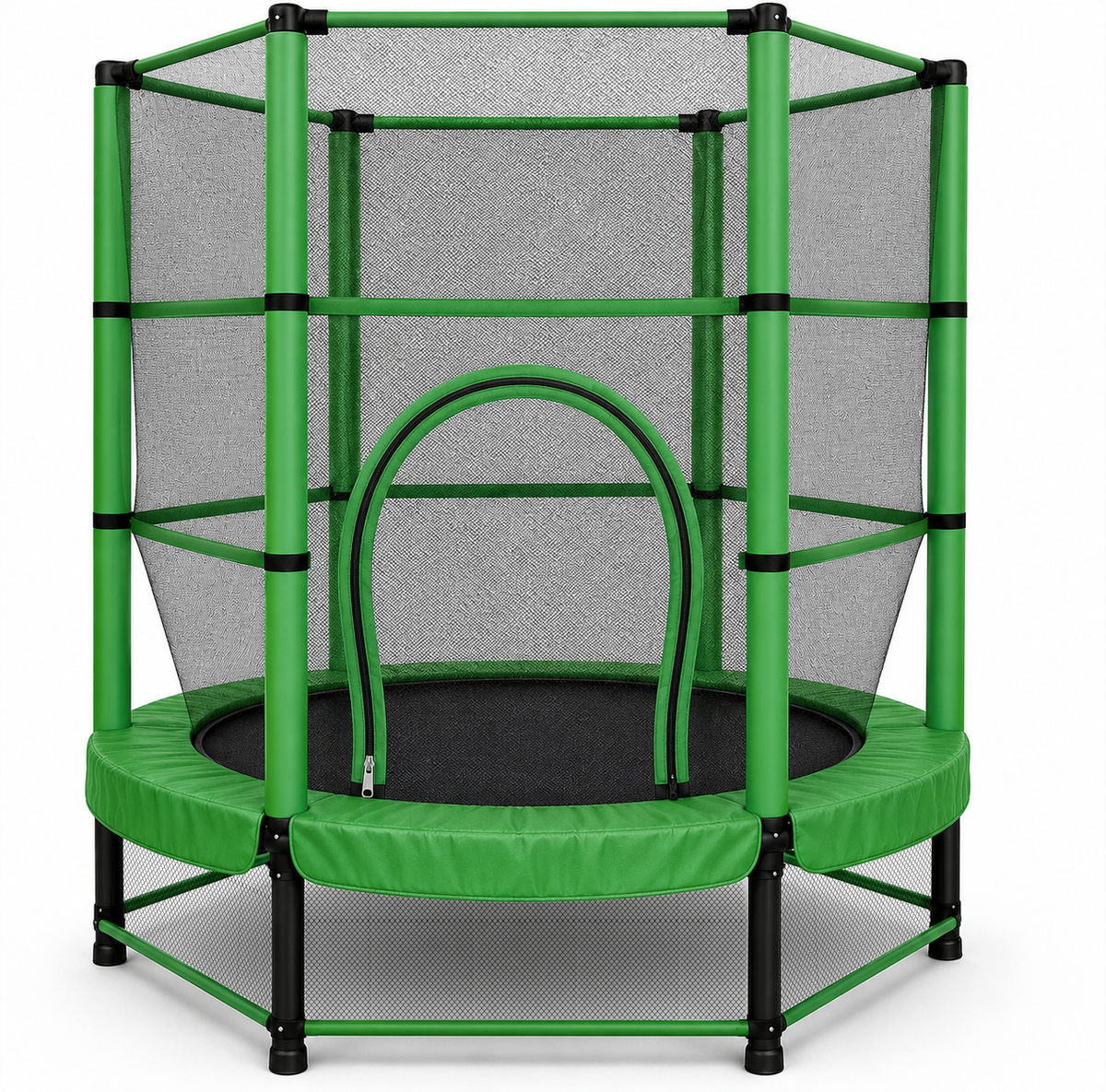 55" Kids Trampoline & Mini Rebounder with Safety Net – Indoor & Outdoor, Ages 1–11