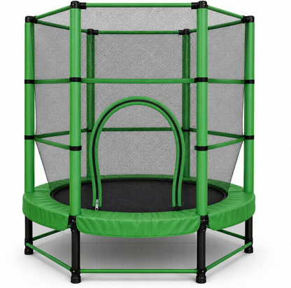 55" Kids Trampoline & Mini Rebounder with Safety Net – Indoor & Outdoor, Ages 1–11