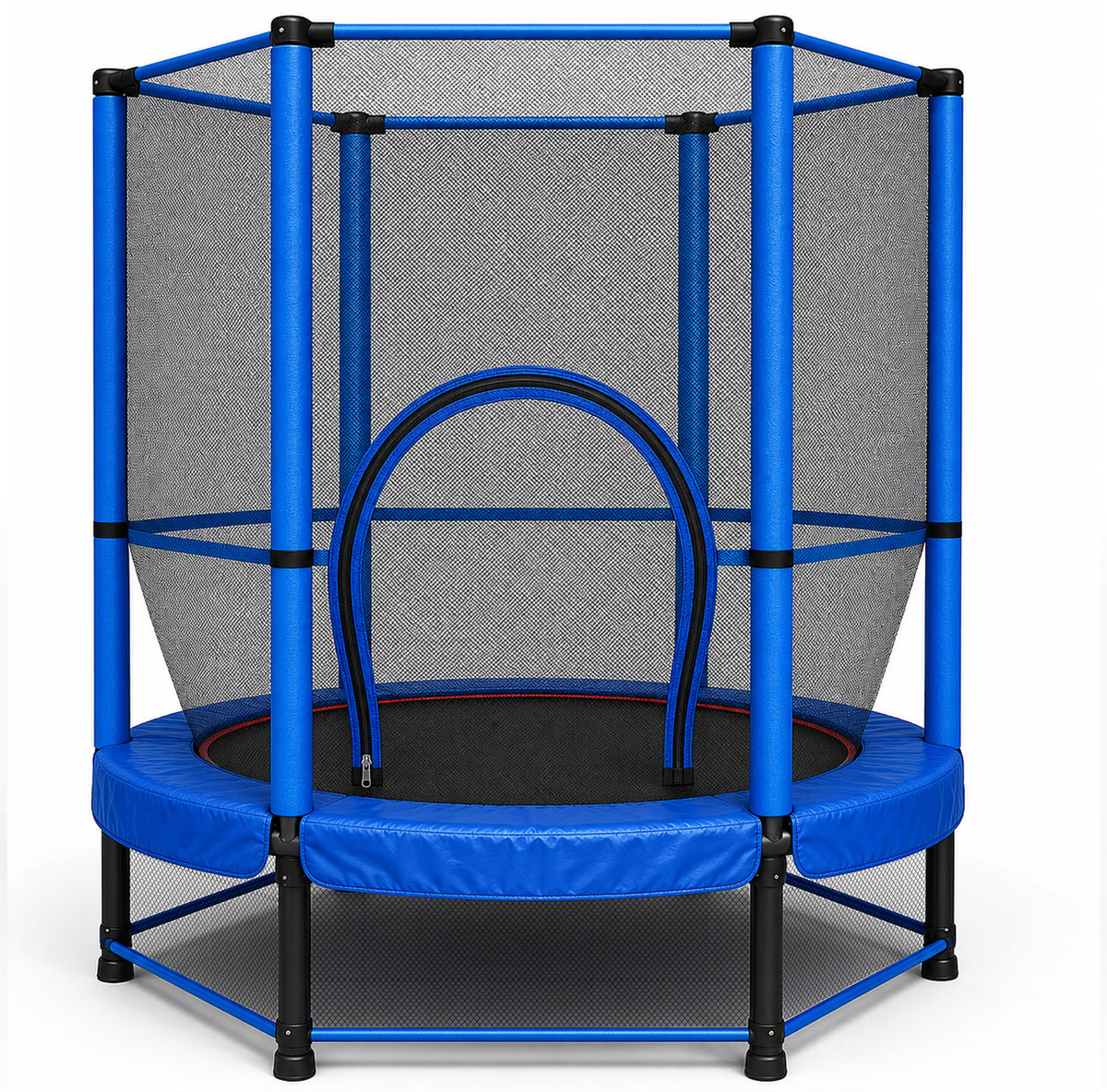55" Kids Trampoline & Mini Rebounder with Safety Net – Indoor & Outdoor, Ages 1–11