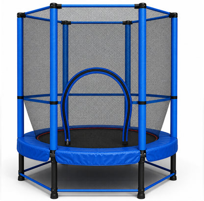 55" Kids Trampoline & Mini Rebounder with Safety Net – Indoor & Outdoor, Ages 1–11