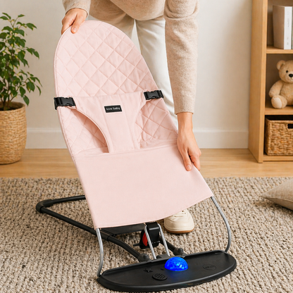 Newborn Baby Bouncer Chair & Foldable Rocker Seat – Soft, Reclining, 0–6 Months