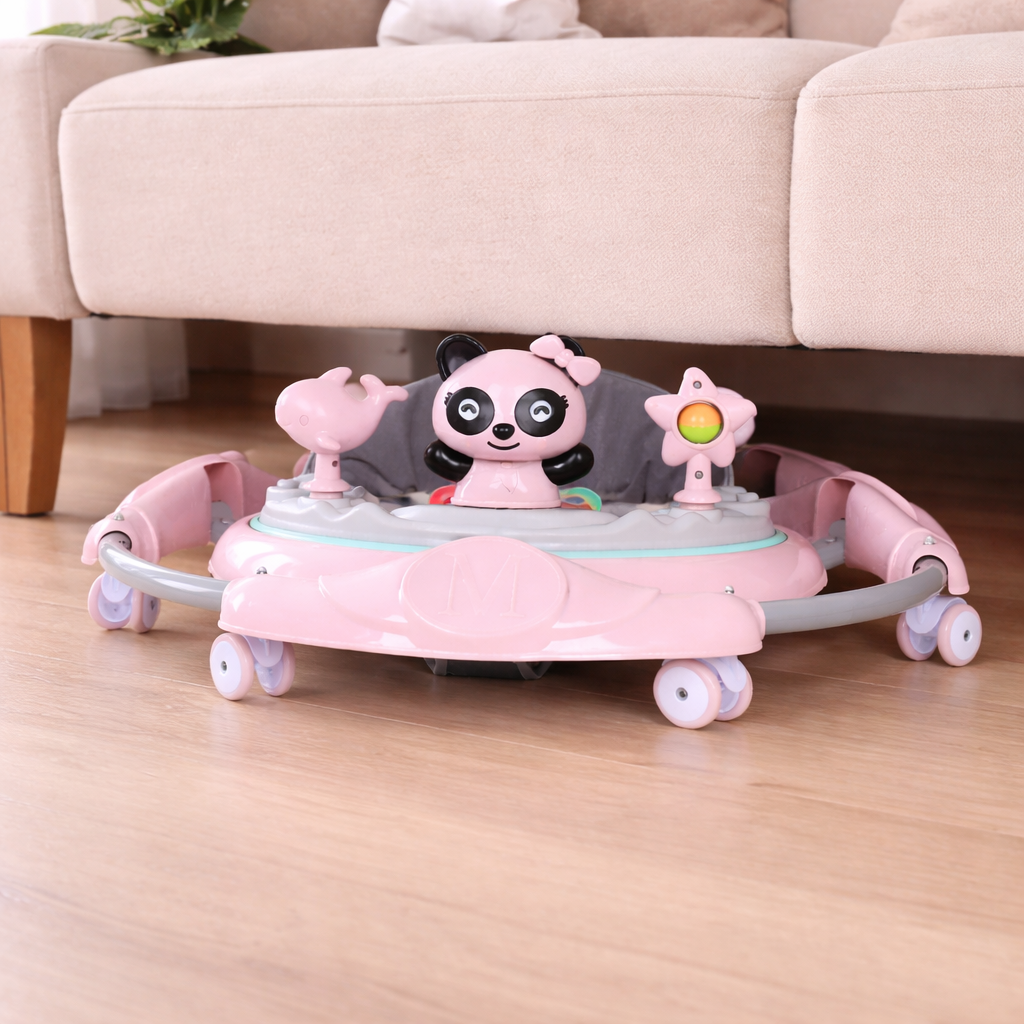 Baby Walker Foldable with Music Tray – Adjustable Height Activity Walker, 6 Months+