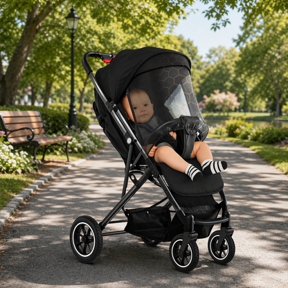 Kiduno Compact Baby Stroller – Foldable Travel Pushchair, With Music Tray.