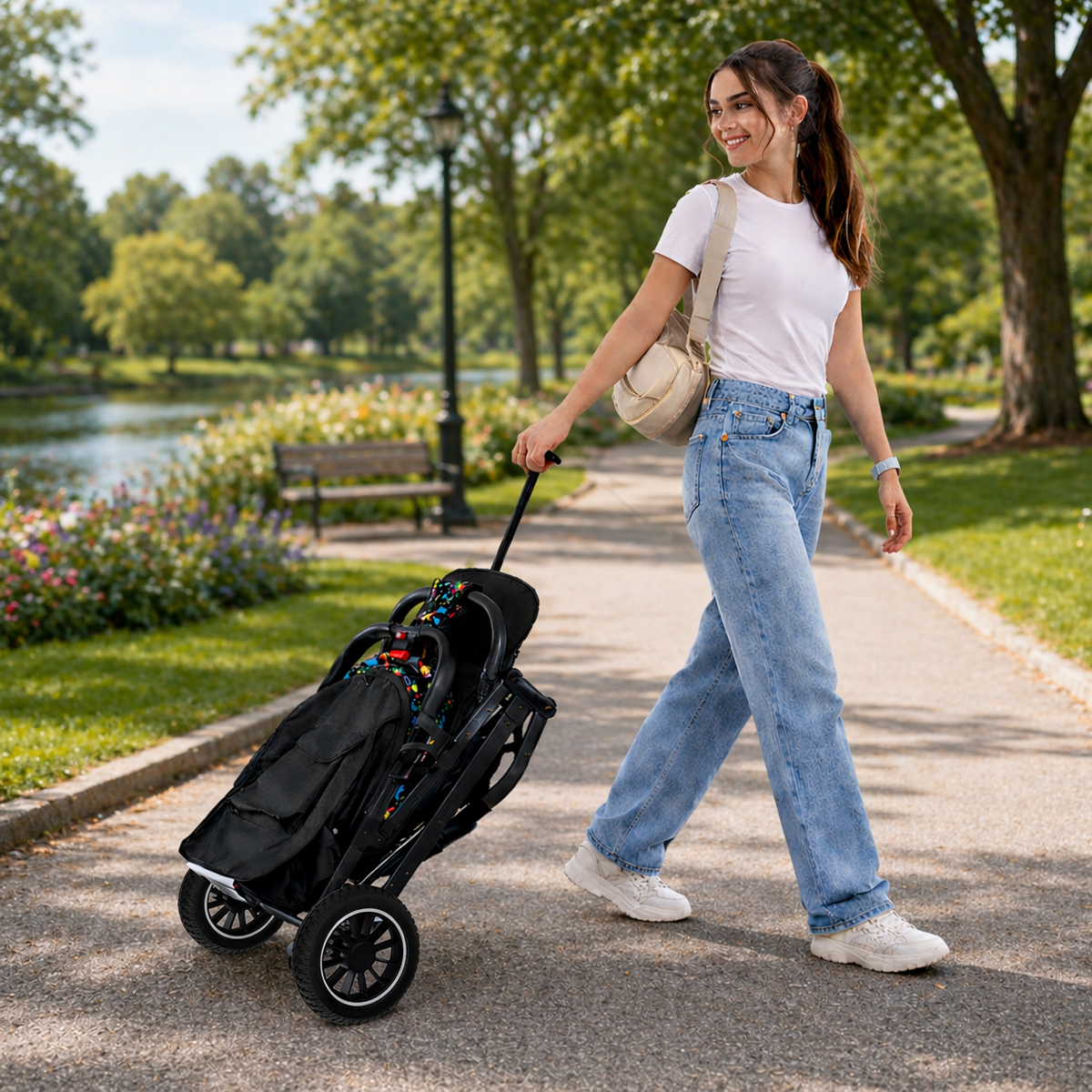 Kiduno Compact Baby Stroller – Foldable Travel Pushchair, With Music Tray.