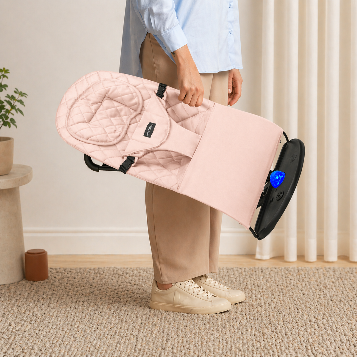 Newborn Baby Bouncer Chair & Foldable Rocker Seat – Soft, Reclining, 0–6 Months