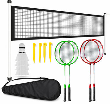 Badminton Set Outdoor Family – Net, 4 Rackets, Shuttlecocks & Carry Bag